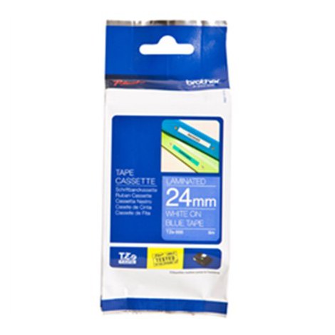 Brother | 555 | Laminated tape | Thermal | White on blue | Roll (2.4 cm x 8 m) - 3